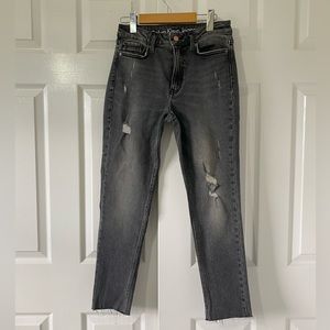 Calvin Klein Black Acid Wash High Waisted Ankle Skinny Jeans